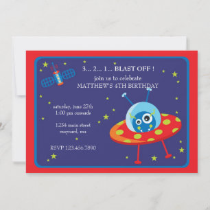 Blast Off Birthday Invitation