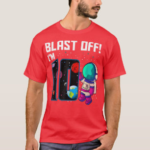 Blast Off I'm 10 Birthday Astronaut 10th Space Par T-Shirt