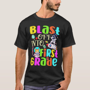 Blast Off Into 1st Grade First Day Of School Corgi T-Shirt