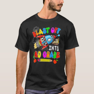 Blast Off Into 2nd Grade Rocket Back To School T-Shirt