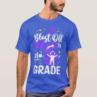 Blast Off Into 5th Grade Boys Outer Space Back To  T-Shirt