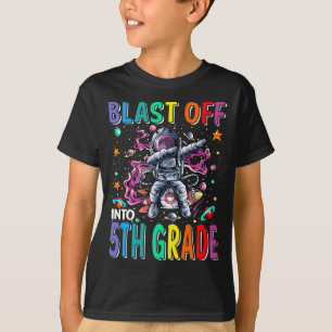 Blast Off Into 5th Grade Rocket Back To School  T-Shirt