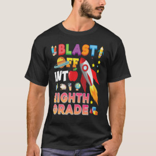 Blast Off Into 8th Grade Rocket Back To School Kid T-Shirt