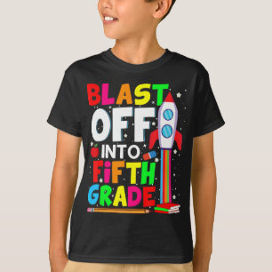 Blast Off Into Fifth Grade Fun Back To School 5th T-Shirt