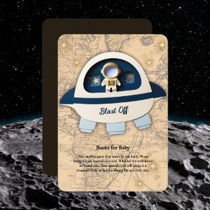 Blast Off! Modern Vintage Astronaut Baby Shower Enclosure Card
