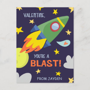 Blast Off   Postcard Size Valentine's Day Card
