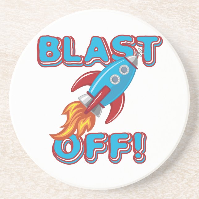 Blast Off Rocket Ship Coaster (Front)