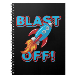 Blast Off Rocket Ship Notebook