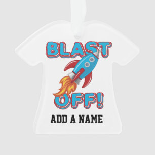 Blast Off Rocket Ship Ornament