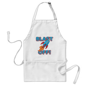 Blast Off Rocket Ship Standard Apron