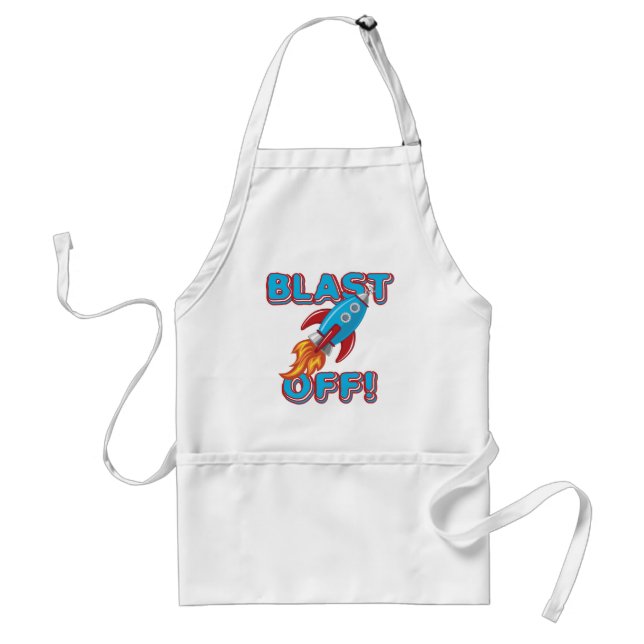 Blast Off Rocket Ship Standard Apron (Front)