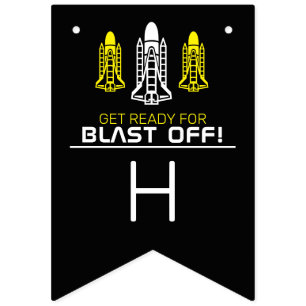 Blast Off! Space Shuttles, Birthday Bunting Flags