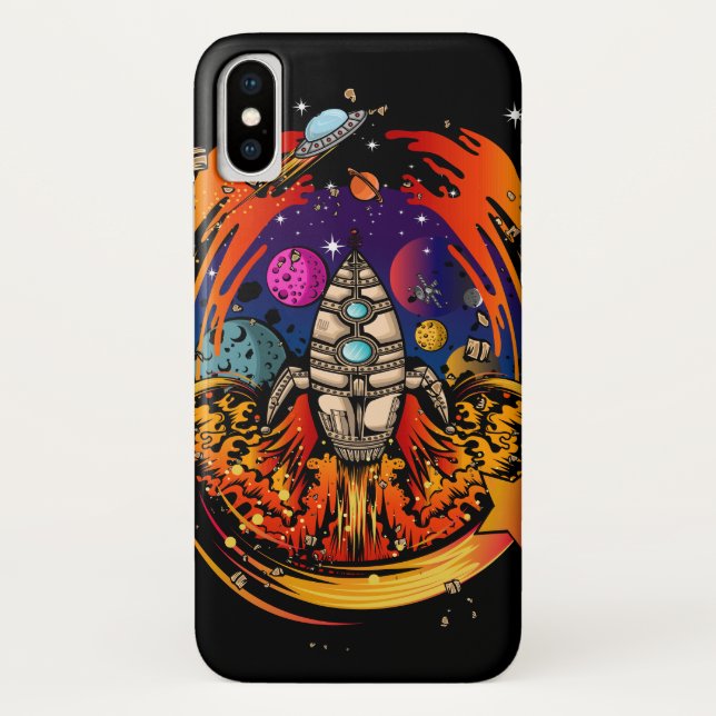 Blast Off Spaceship Case-Mate iPhone Case (Back)