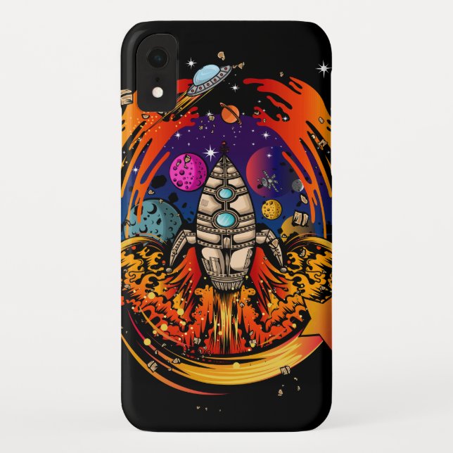 Blast Off Spaceship Case-Mate iPhone Case (Back)