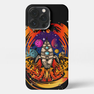 Blast Off Spaceship iPhone 13 Pro Case