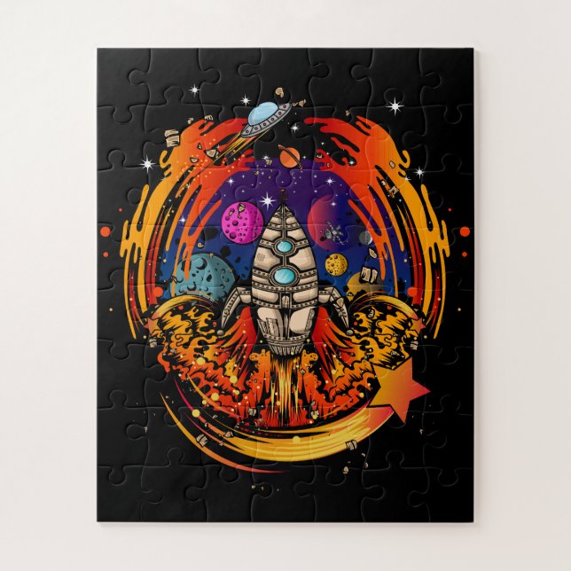 Blast Off Spaceship Jigsaw Puzzle (Vertical)