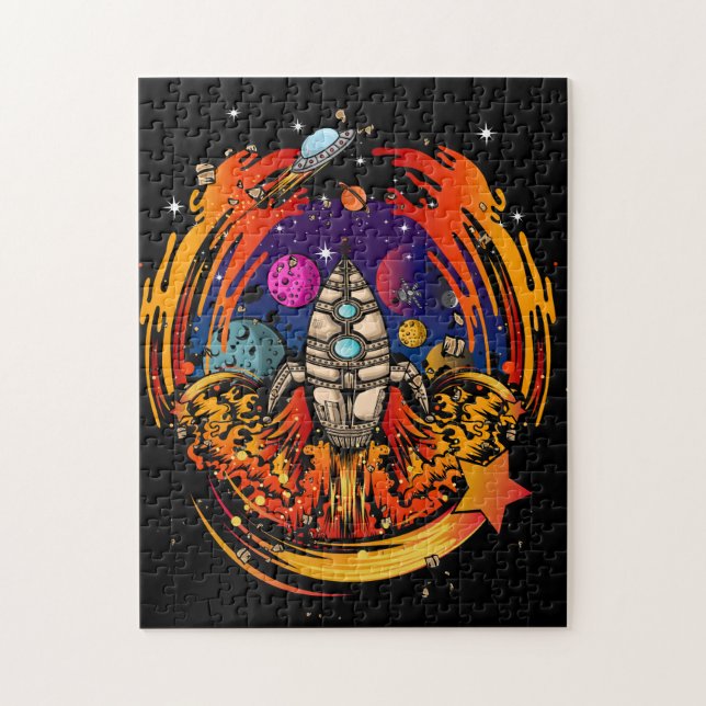 Blast Off Spaceship Jigsaw Puzzle (Vertical)