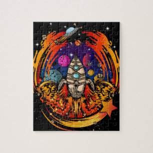 Blast Off Spaceship Jigsaw Puzzle