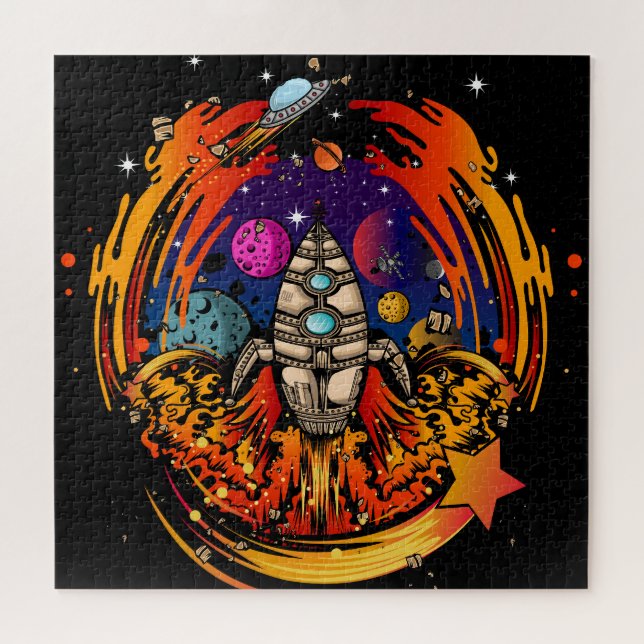 Blast Off Spaceship Jigsaw Puzzle (Horizontal)