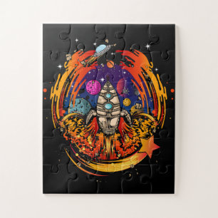Blast Off Spaceship Jigsaw Puzzle