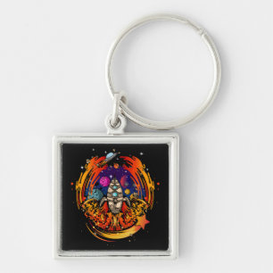 Blast Off Spaceship Keychain