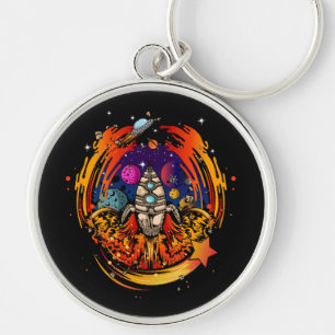 Blast Off Spaceship Keychain