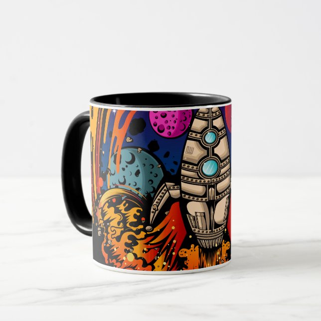 Blast Off Spaceship Mug (Front Left)