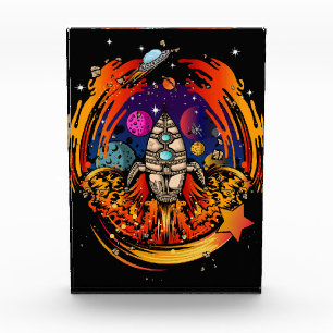 Blast Off Spaceship Photo Block