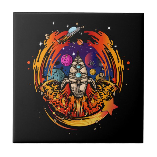 Blast Off Spaceship Tile (Front)