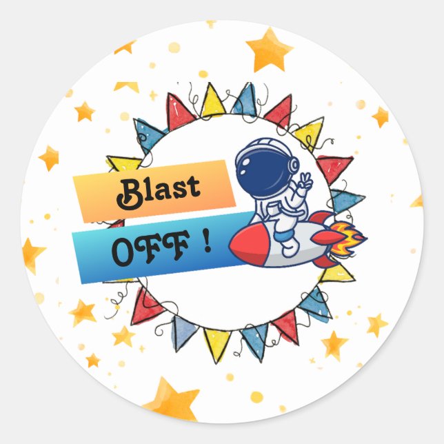 Blast Off Stickers - Anniversaire Favoriser Sacs o (Devant)