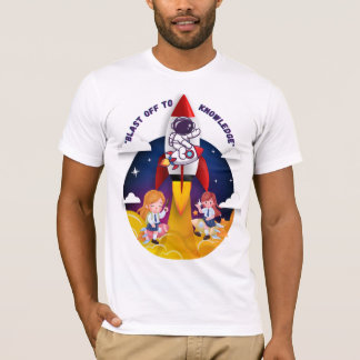 “Blast Off to Knowledge Rocket Schoolgirl T-Shirt” T-Shirt