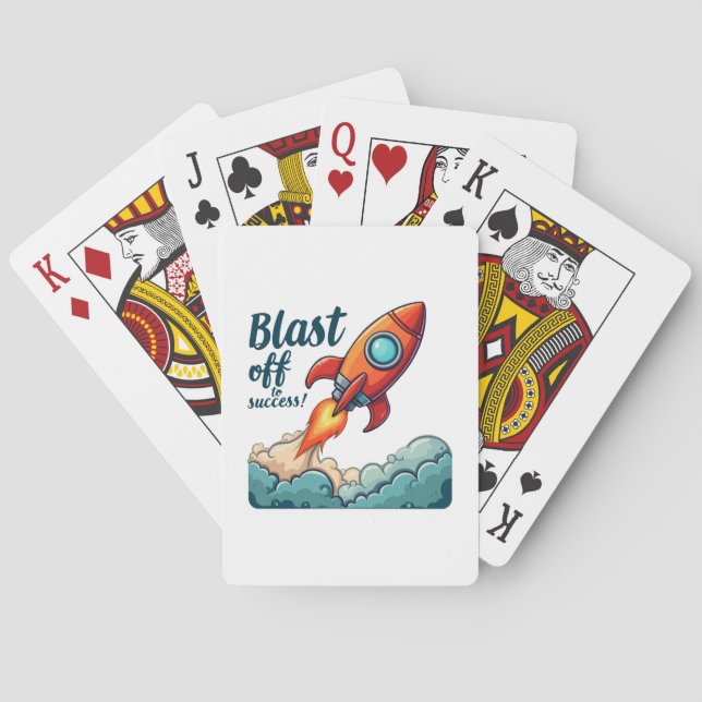 Blast Off To Success – Ignite Your Ambition Playing Cards (Back)