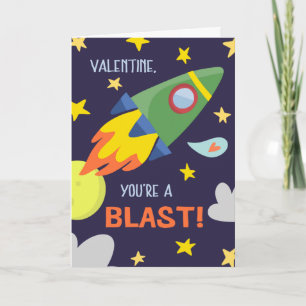 Blast Off Valentine's Day Greeting Card