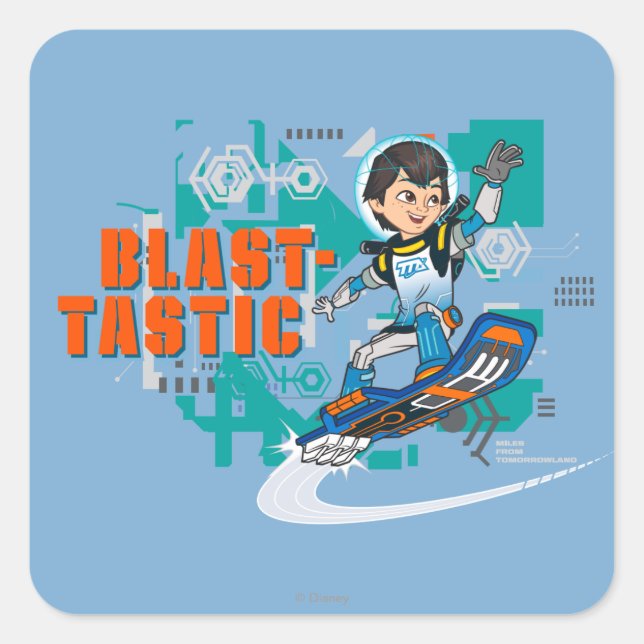 Blast-Tastic Miles Callisto Blastboard Graphic Square Sticker (Front)