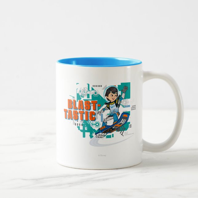 Blast-Tastic Miles Callisto Blastboard Graphic Two-Tone Coffee Mug (Right)