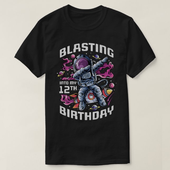 Blasting Into My 12th Birthday, 12 Year Old Astron T-Shirt (Design Front)
