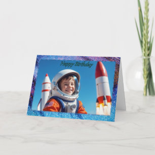 Blasting Off Boy's Birthday Card