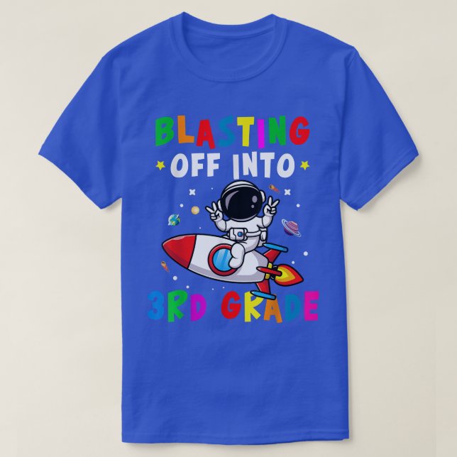 Blasting Off Into 3th Grade Back To School Boys Ki T-Shirt (Design Front)