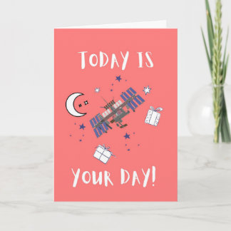Blasting off into Birthfathers Day Card