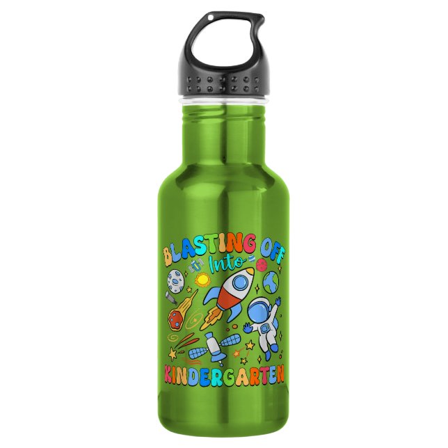 Blasting Off Into Kindergarten Back To School 532 Ml Water Bottle (Front)
