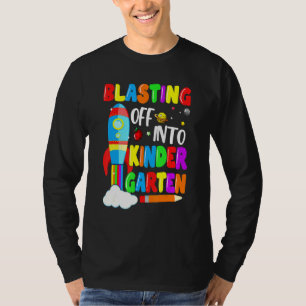 Blasting Off Into Kindergarten Back To School Boy T-Shirt