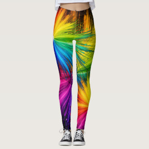 Blasts Of Colour Paint Design on Cute Tight Fittin Leggings
