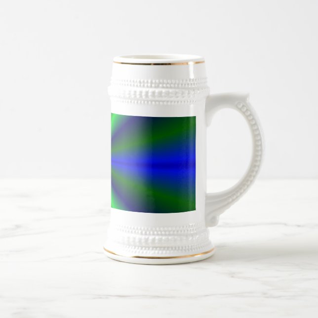 blau grün Regenbogen Beer Stein (Right)