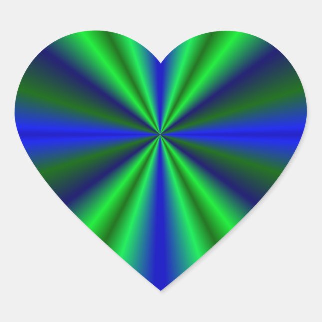 blau grün Regenbogen Heart Sticker (Front)