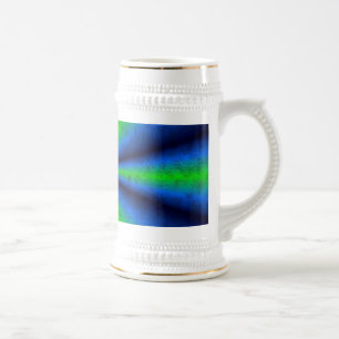 blau grün Regenbogen in Elefantenhaut leder Optik Beer Stein