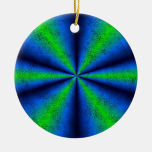 blau grün Regenbogen in Elefantenhaut leder Optik Ceramic Ornament