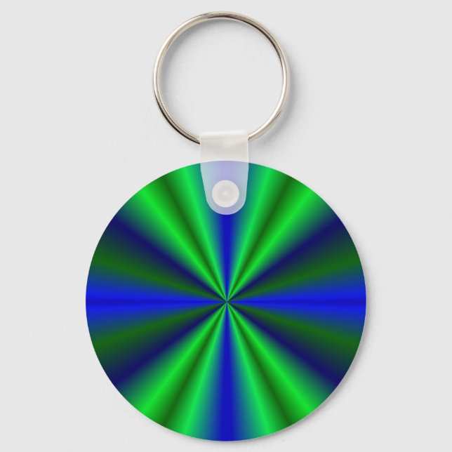 blau grün Regenbogen Keychain (Front)