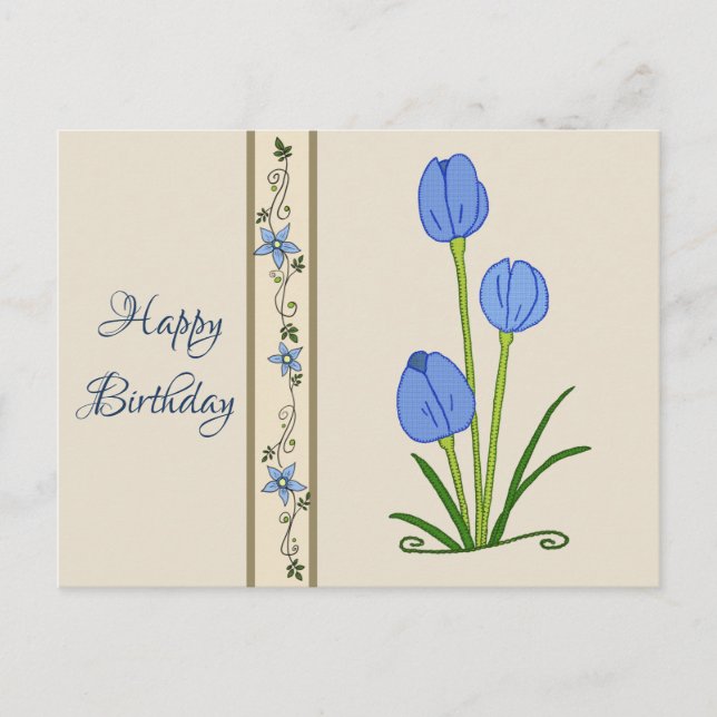 Blaue Blüten Postcard (Front)