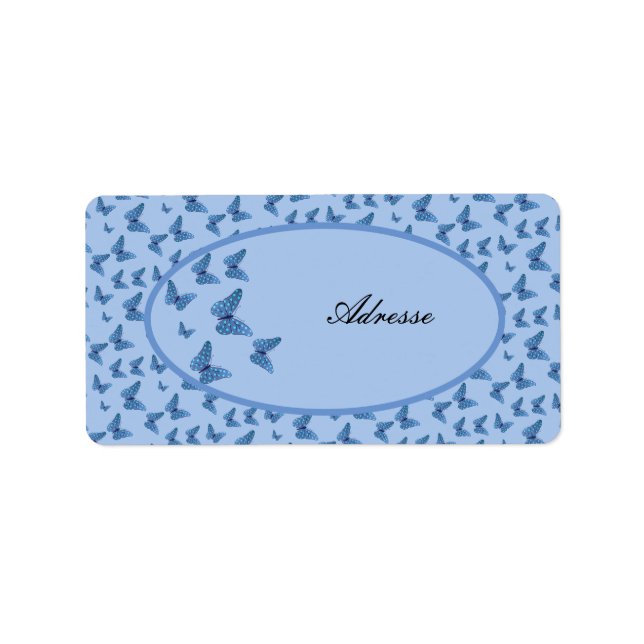 Blaue Punkte  Adressaufkleber Label (Front)