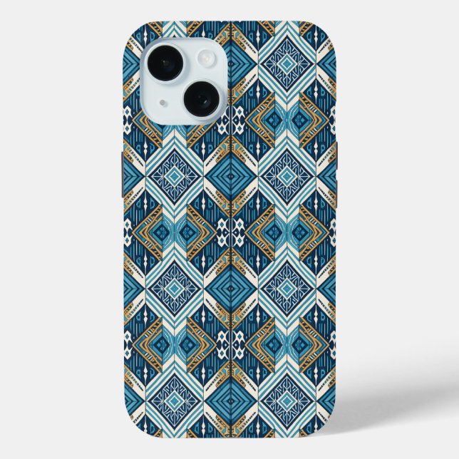 Blaue symetrisches Boho Muster 18583 b xl Case-Mate iPhone Case (Back)